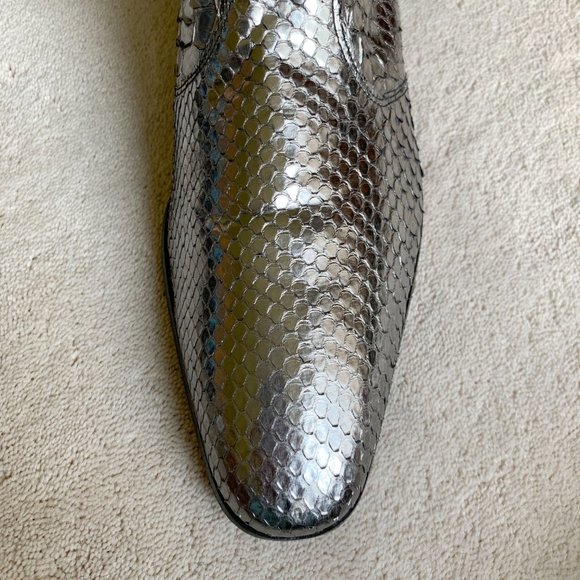 NIB JEAN-MICHEL CAZABAT ‘BOWIE’ Silver PYTHON Zip ANKLE BOOTS Size 41 EUR | 8 US - Picture 13 of 16